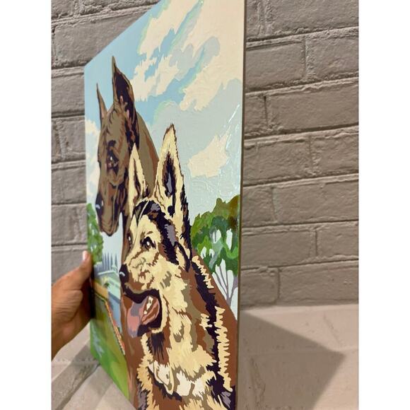 1960's Paint by Numbers-Dogs Vintage 12" X 16" German Shepard and Great Dane - Picture 2 of 4